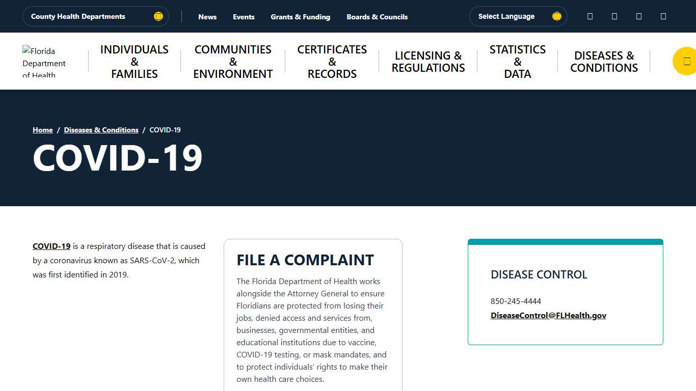 COVID-19 - Florida Department of Health